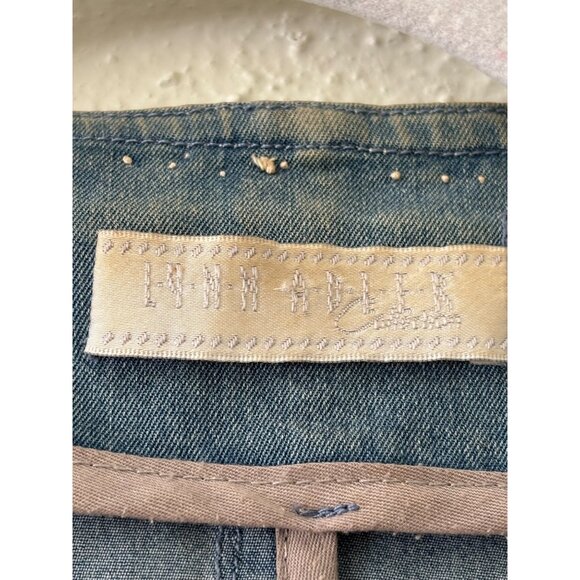 Vintage  Lynn Adler Hand Beaded Denim Vest With Rhinestones & Pearls - Picture 9 of 12